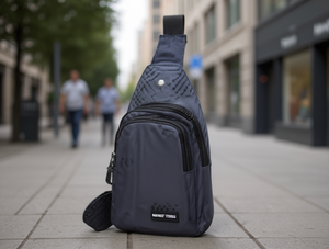 Borsa da petto multistrato con cerniera da uomo in nylon, casual, per uso quotidiano, per tutte le stagioni - Product Image 2