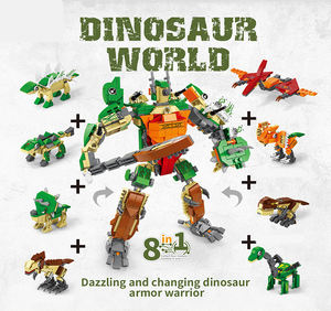 ELI TOYS 786PCS 8-en-1 <span class=keywords><strong>Jouet</strong></span> électronique de construction DIY Blocs de construction miniatures en plastique ABS Kit de transformation de dinosaure pour enfant - Product Image 2