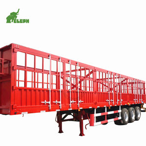 <span class=keywords><strong>Tres</strong></span> <span class=keywords><strong>ejes</strong></span> 60ton camión rejilla remolque cerca estaca carga semi camión para la venta 07 - Product Image 4