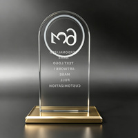 Plaque en cristal Neelpure 178208 avec base noire, gravure personnalisée, trophée en cristal pour récompenses d'entreprise