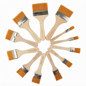 Weizhuang NLBS754 Venta al por Mayor en Varios Tamaños # Pincel Profesional para Pintura al Óleo con Mango de Madera Natural y Pelo de Nailon Plano, Números 1-12 - Product Image 1