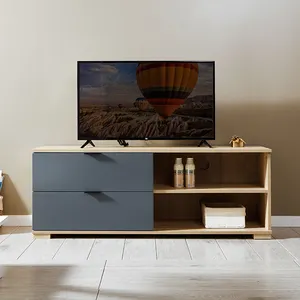 工厂促销漆高光电视单元，带橡木色壁炉，用于客厅meuble电视