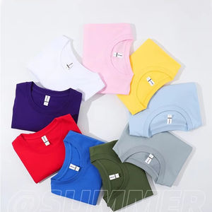 T-shirt à manches courtes pour homme 100% coton <span class=keywords><strong>double</strong></span> <span class=keywords><strong>gaze</strong></span> couleur unie vêtements grande taille avec sérigraphie - Product Image 1