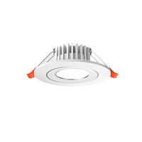 Downlight LED Encastrable 40-65mm, Corps PC, RGBW, Angle de Faisceau 120 Degrés, IP, CRI 90, Dimmable, Éclairage Domestique Moderne
