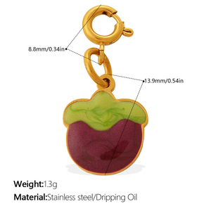 Dijes de Acero Inoxidable Antideslustre con Forma de Vegetales, Lindos Accesorios de Joyería Hechos a Mano, Colgantes Metálicos para Collares y Pulseras - Product Image 5