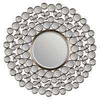 Miroir à bulles en verre argent biseauté, style moderne et contemporain, décoration murale pour salon, Design rond