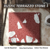 Dalles de terrazzo modernes de 8 mm d'épaisseur, écologiques, durables, légères, de couleur rouge, pour les murs intérieurs et les sols des hôtels et des écoles