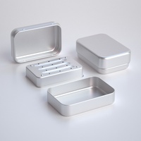 Boîte à savon en métal écologique, porte-savon en aluminium avec insert de drainage ventilé pour savon en barre bio, emballage métallique, boîte métallique