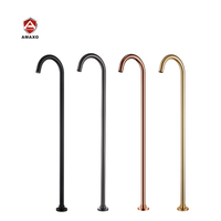 Robinet de salle de bain en laiton massif poli avec cartouche céramique, pour baignoire autoportante à poser au sol, idéal pour appartements et hôtels