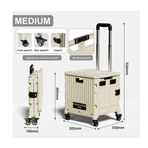 Troli Belanja Lipat Komersial 4 Roda Grosir, Troli Lipat Plastik, Troli Lipat untuk Penyimpanan Barang - Product Image 1