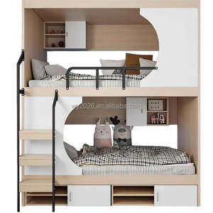 Factory Customized Modern Design Capsule <strong>Bunk</strong> <strong>Bed</strong> Solid <strong>Wood</strong> with Four Drawers for Home - Product Image 6