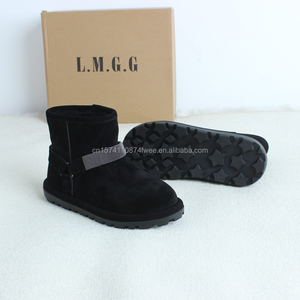 <strong>Brown</strong> Cowhide Flats Winter Snow Boots for Women Waterproof Breathable Slip Resistant Height Increasing <strong>Uggs</strong> New Arrival - Product Image 2