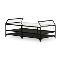 Table basse sophistiquée de luxe minimaliste en métal et verre, table centrale durable pour salon, mobilier de maison