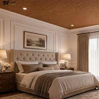 Panel de Pared WPC con Acabado de Madera Moderno e Impermeable, Panel Decorativo Acanalado de PVC E0 Ecológico para Baño, Hotel, Sala de Estar