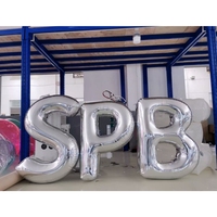 Alfabeto publicitario personalizado, letrero con logotipo, decoración de cartelera, globo brillante, letras de espejo inflable gigante para escenario de fiesta y evento
