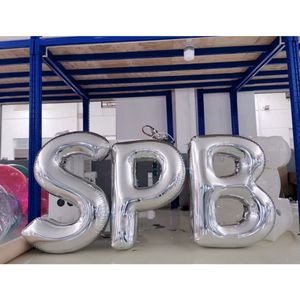 Panneau publicitaire personnalisé avec logo de l'alphabet décoration Ballon brillant lettres miroir <span class=keywords><strong>gonflable</strong></span> géant pour scène de fête d'événement - Product Image 3