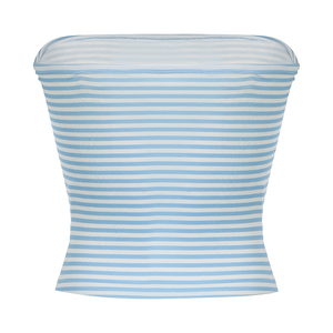 Top bandeau rayé Y2K pour femme, sans bretelles, coupe ajustée, sexy, style crop top, streetwear d'été, vente en gros - Product Image 6