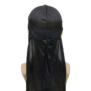 Turbante de Seda y Lona Transpirable con Cola Larga para Hombres y Mujeres, Ideal para Rastas, Trenzas y Todo Tipo de Cabello - Product Image 2