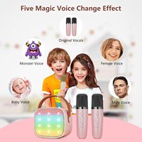 Altavoz Inalámbrico Mini 2024 en Oferta, Resistente al Agua IPX4 para Uso en Exteriores, Luces LED RGB, 2 Micrófonos, 1000-2000mAh