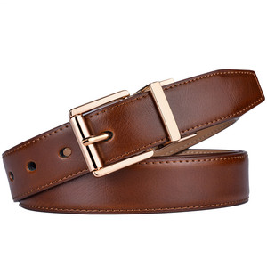 Hot New Design 2.8CM Cáqui e Marrom Reversíveis Cintos de Couro Genuíno para As Mulheres Com Girado Fivela Cinto Feminino - Product Image 4