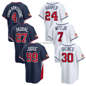 2026 Meilleure Qualité Personnalisée USA # 99 Aaron Judge # 30 Paul Skenes # 27 Tarik Skubal Maillot brodé du World Baseball Classic - Product Image 1