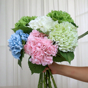 Chất Lượng Cao Nhân Tạo Hoa Tú Tú cầu Bất Cảm Ứng Cao Su Lớn Đầu Màu Xanh Lá Cây Hoa Trắng Đám Cưới Tốt Nghiệp Của Mẹ Ngày Giáng Sinh - Product Image 3