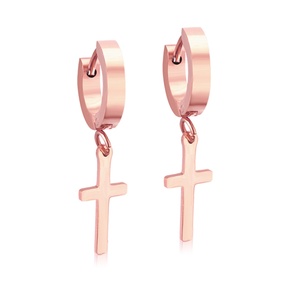 Nouvelles boucles d'oreilles Crux Cross en acier inoxydable Ason, boucles d'oreilles créoles pour femmes et filles - Product Image 4