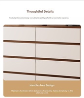 Commode à tiroirs haute de style moderne français en noyer blanc écologique, grande capacité, pour chambre à coucher, 6 tiroirs pour vêtements