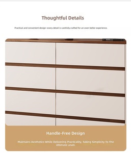 French Modern White <strong>Walnut</strong> Eco-Friendly Large Capacity Bedroom Furniture Tallboy Chest <strong>Drawers</strong> for Clothes 6-<strong>Drawer</strong> Cabinet - Product Image 2