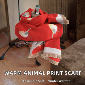 2026 New Custom Design Soft Polyester Cashmere Thick Winter Scarf and Neckerchief Shawl for Women Warm <b>Glitter</b> Print Long - Product Image 2