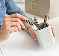Nouvelle boîte de rangement de bureau élégante en ciment, support à stylos esthétique pour bureau, organisateur de papeterie de bureau très vendu à l'international