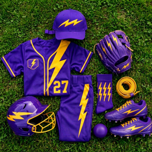 Conjunto de Uniforme de Béisbol para Adultos, Impresión por Transferencia de Calor, Transpirable, Poliéster, Jersey con Botones al Frente, Pantalones, Gorra, Kit Sólido, Tofen Sports - Product Image 1