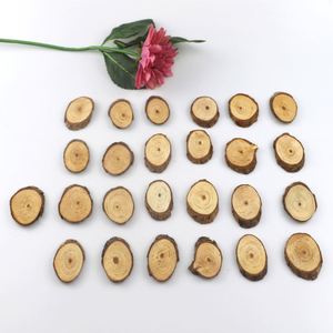 Wholesale 25 Pcs Unfinished <b>Wood</b> <b>Slices</b> Oval Shape DIY Craft for Home Decoration and Painting 25pcs Pack Dropshipping - Product Image 4