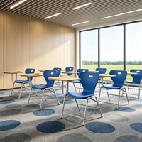 Chaise d'école moderne et durable en métal pliable avec tablette d'écriture pour étudiants, idéale pour la maison et le bureau (plastique)