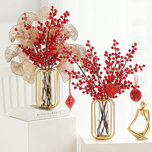 Ramas de Bayas Rojas Artificiales Populares Cloud Dwelling de 30cm-100cm, Decoración para Jarrones de Hierro, para el Hogar, Sala de Estar, Navidad, Bodas - Product Image 3