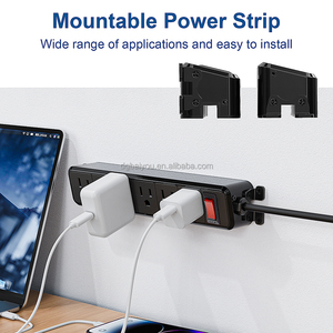 <strong>Wall</strong> <strong>Mount</strong> Smart <strong>Plug</strong> 6 AC Outlets Copper Power Strip with USB Port Overload Protection Indicator <strong>Light</strong> for Hospital Office Use - Product Image 5