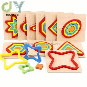 Commercio all'ingrosso 3D Forme Geometriche di Corrispondenza Giocattolo Dei Bambini Educativi Giocattolo Interattivo Geometrica di Puzzle Di Puzzle