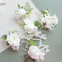 Bunga Sutra Putih Boutonniere Anggrek Mawar Buatan Tulip Corsage Gaya Barat Perayaan Pernikahan Alat Peraga Studio Foto