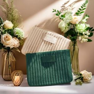 Velvet Cosmetic Large Capacity <b>Makeup</b> <b>Brushes</b> <b>Case</b> Premium Wedding Cosmetics Gift Bag Welcome Gifts Embossed Modern - Product Image 4