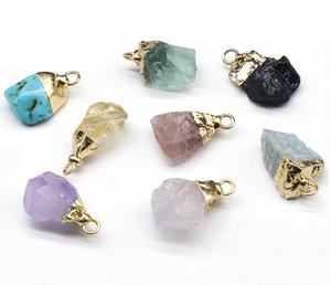 Gema curativa de piedra Natural de estilo clásico al por mayor, colgante de <span class=keywords><strong>cuarzo</strong></span> rosa claro citrino, fabricación de joyas para fiesta/regalo, dijes encantadores - Product Image 3