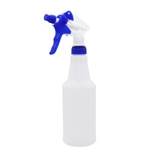 500ml esvaziam a garrafa cilíndrica do pulverizador do disparador 16 oz do plástico D do PE com pulverizador vermelho e branco ou azul e branco do disparador - Product Image 1