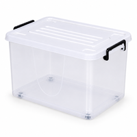 Bac de rangement transparent en gros 50L grande capacité pour armoire, salon et buanderie