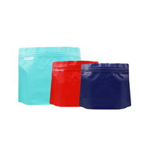 Vente en gros sachet café vert foncé bleu marine alu plastique fond plat valve zip 125g-1kg