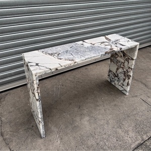 Comptoir en marbre naturel de style design Table longue murale Table d'entrée de luxe Table <span class=keywords><strong>console</strong></span> couloir entrée entrée extensible - Product Image 1
