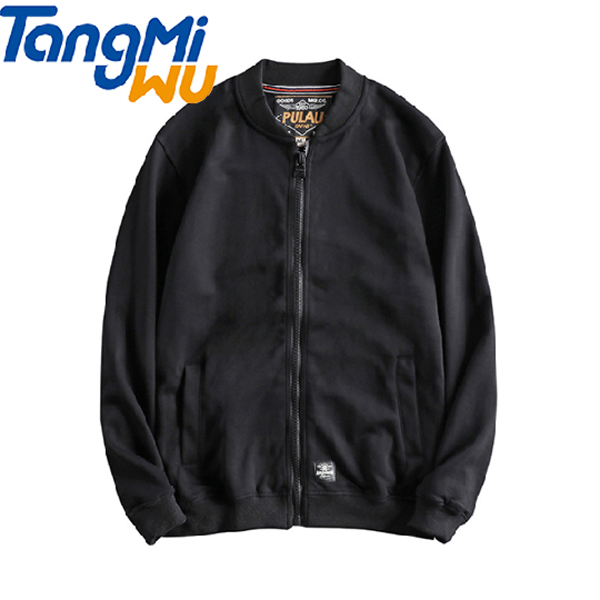 Autumn factory wholesale outdoor sportswear windbreaker zip up baseball jersey long sleeve fitted solid color jacket