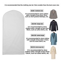 Vêtements cache-poussière fermeture éclair latérale manteau costume vêtement sac de rangement épaissi Transparent imperméable coton comprimé sous vide