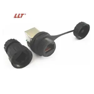 LLT M19 Panel Mounted RJ45 Connector Waterproof RJ45 Connector With Dust Cover