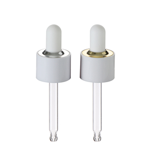 Botol Plastik Grosir 20/410 Emas Perak dengan Pipet Kaca dan Tutup Putih untuk Kemasan Kosmetik - Product Image 3