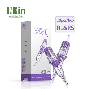 INKin Revo 20 unids/caja RL & RS OEM PMU suministros fabricación cuero cabelludo micropigmentación <span class=keywords><strong>Nano</strong></span> Hair Stroke tatuaje personalizado PMU <span class=keywords><strong>agujas</strong></span> - Product Image 1