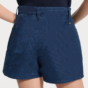 Luxury Designer Monogram Jacquard <strong>Shorts</strong> <strong>Women</strong> Fashion Casual Daily Wear Streetwear Style Comfortable Breathable Waist Pattern - Product Image 3